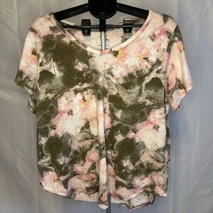 Sonoma Pink and Green Tie-Dye Short Sleeve Tee